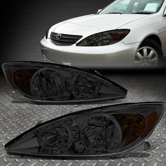 NUVISION for 02-04 Toyota Camry Smoked Lens Amber Corner Headlight Replacement Lamps