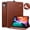 Brown, variant on Decase for 8.3" Apple iPad Mini 7th 6th Generation (2024/2021) Premium PU Leather Folio Tablet Case, Auto Sleep/Wake, with Card Slots Stand,Front Pocket and Pen Holder,Blue