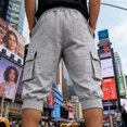 thumbnail image 6 of 3/4 Joggers for Men Multi Pockets Summer Drawstring Elastic Waist Outdoor 3/4 Cargo Sweatpant for Workout, 6 of 9