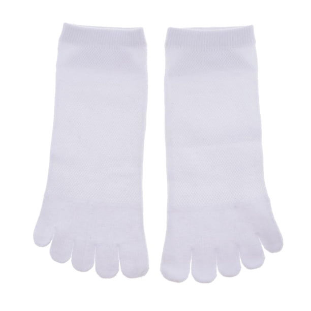 lucky3celectronics Calcetines de cinco dedos separados Calcetines cómodos hasta el tobillo Blanco