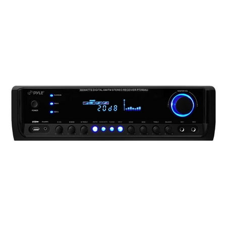 PYLE - 300W 4-Ch. Stereo Receiver - Black