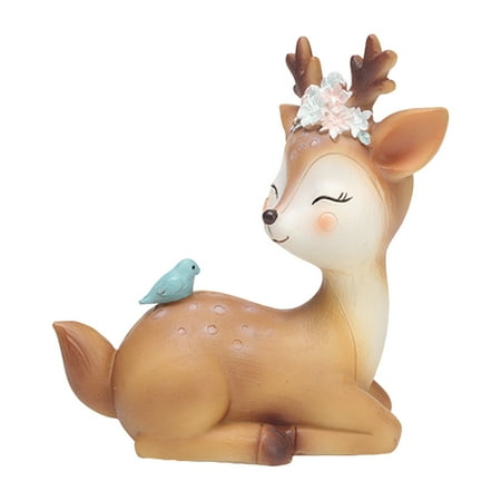 

NUOLUX Sika Deer Desktop Decor Creative Beautiful Sika Deer Model Craft Decor for Home Car Store (Meditine Pattern)