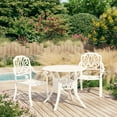 thumbnail image 1 of vidaXL 3 Piece Bistro Set Cast Aluminium White, 1 of 12