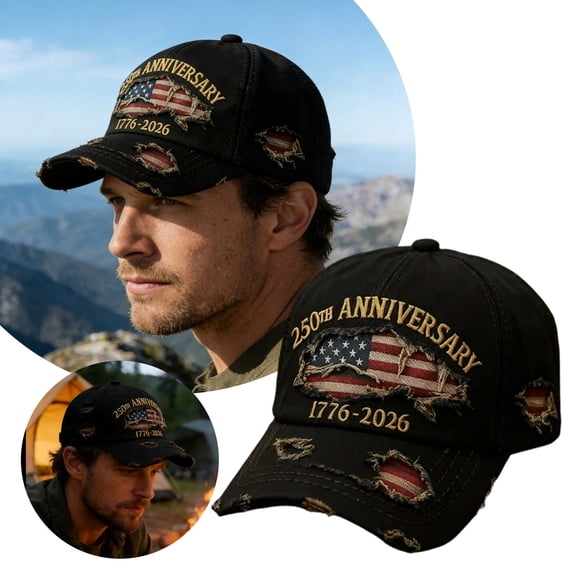US 250th Anniversary Hat, Cool Washed Distressed Adjustable 1776-2026 Patriotic Baseball Cap for Men Women, 250 Anniversary Hat