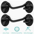 thumbnail image 3 of 2 Pcs Barn Door Lock Sliding Door Lock Strong Door Lock Barn Gate Latch Stainless Steel Hook Lock Black, 3 of 9