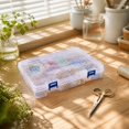 thumbnail image 3 of Detachable Transparent Plastic Compartment Organizer, 9.1 x 6.3 x 2.4in Clear Jewelry Storage Box for Small Parts and Beads, Fishing Gear Container with Dividers F, 3 of 3
