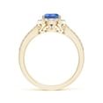 thumbnail image 2 of Angara Natural 1.1 Ct. Tanzanite with Diamond Halo Ring in 14K Yellow Gold for Women (Ring Size: 3.5), 2 of 9