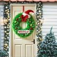 thumbnail image 4 of Christmas Door Cover Snowman Xmas Decor Banner 35x71 Festive Wreath Backdrop Winter Front Door Hanging Banner Ornament Porch Entryway Decoration, 4 of 6