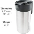 thumbnail image 2 of GSI Outdoors, JavaPress en Acier Inoxydable Glacier, Tasse à Café Pressée 30oz pour Camping, Brossé, 2 of 8