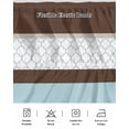 thumbnail image 5 of Blue Brown Morocco Wrap Around Bed Skirts for Queen Bed 18" Drop,Bed Skirt with Adjustable Elastic Belt Dust Ruffle Bed Valance for Bedroom Hotel Geometric Stripes Aqua Stitching Bed Frame Cover, 5 of 7
