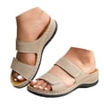 thumbnail image 4 of DAFEI Women's Thick Soled Leather One Strap Hollow Out Casual Open Back Solid Color Sandals, 4 of 8
