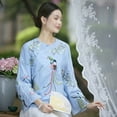 thumbnail image 5 of Embroidered Long Sleeve Tee Shirts for Women Blouses Ethnic Floral birds Tunic Tops, Traditional Clothing, 5 of 7
