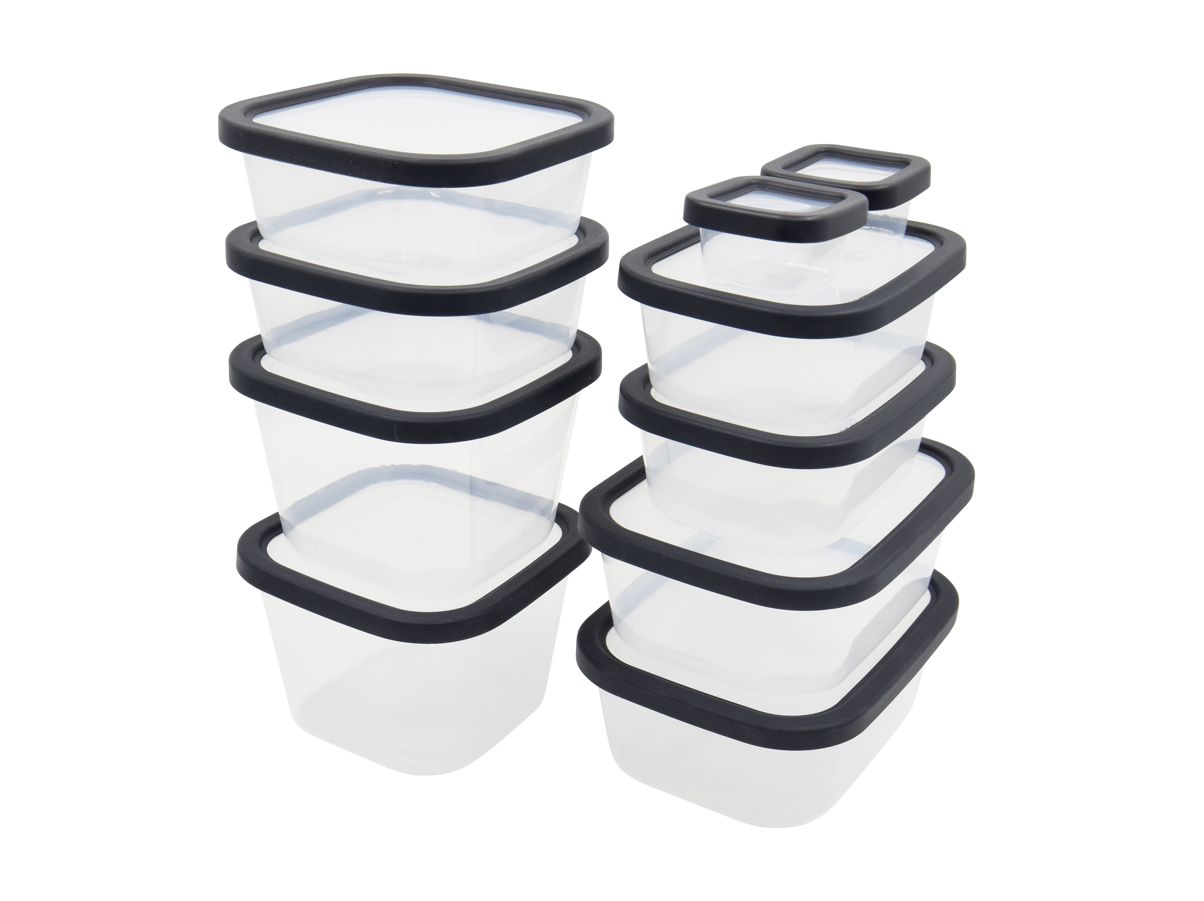 (2 pack) Mainstays Gray Plastic Microwave Safe Food Storage Container (20 Count)