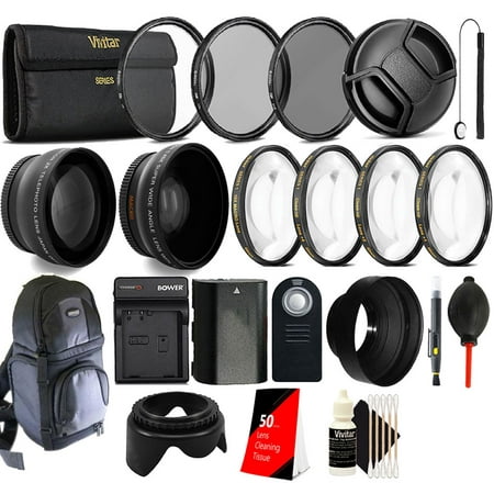 58mm Top Accessory Lens Kit + Replacement LP-E6 Battery for Canon EOS 7D Mark II, 7D, 5D Mark II, 5D Mark III, 5D Mark IV, 5DS, 5DS