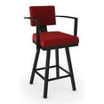 thumbnail image 1 of Amisco Akers 26.25" Polyester Swivel Counter Stool in Red/Black, 1 of 6