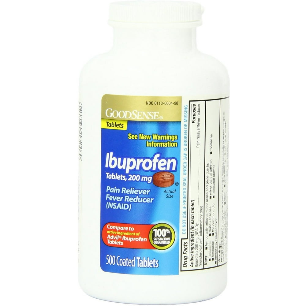 GoodSense Ibuprofen Pain Reliever/Fever Reducer Tablets, 200 mg, 500