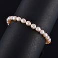 thumbnail image 3 of QNAVIC Genuine Peach Freshwater Cultured Pearl Fancy Oval Full Beaded Bracelet, Handmade Jewelry, April Birthstone, Gift for Women, 925 Sterling Silver Bracelet 8", 3 of 5