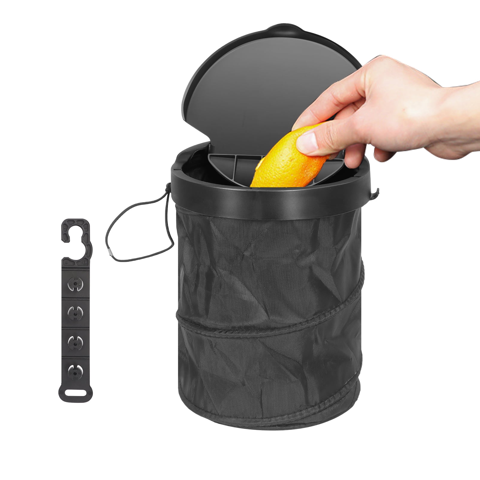 Zone Tech 2-Pack Universal Traveling Portable Car Trash Can - Black  Collapsible Pop-up Leak Proof Trash Can- for Garbage to Organize Car