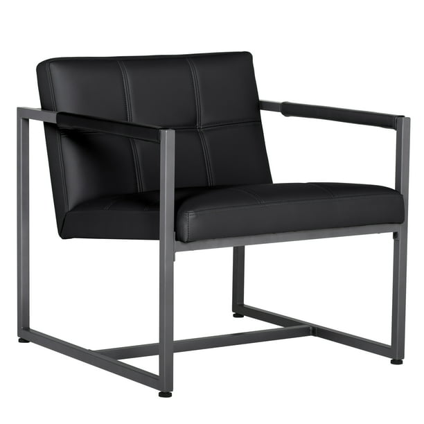 Studio Designs Camber Club Chair Black, Black And White Leather Accent Chair