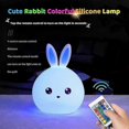 thumbnail image 3 of Silicone LED Night Light, Rechargeable Portable Touch Bunny Lamp, USB Powered Soft Glow Nightlight, 3 of 5