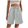 thumbnail image 1 of Women's Active Shorts Summer Lightweight Design Casual Wide Leg Crop Pants With Drawstring, 1 of 3