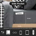 thumbnail image 5 of Regency Heights Full Size Bed in a Bag, 9 Pieces Black Plaid Comforter Set with Sheets and Side Pockets, Reversible Bedding Sets for All Seasons, 5 of 11
