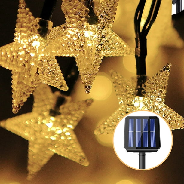 Solar Twinkle Star String Lights, 16ft 20 LED 5 Modes Solar Powered