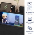 thumbnail image 3 of Fairy Queen Bed Frame with Storage Headboard, LED Lights, Charging Station and 2 Drawers, Metal Platform Bed, No Box Spring Needed, Black, 3 of 8