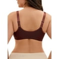 thumbnail image 3 of INSPIRE CHIC Women's Front Closure Lace Trim Underwire Plunge Bras Plus Size Adjustable Straps Lingerie XXL Brown, 3 of 4