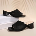 thumbnail image 5 of Abomasnow Sandals for Women Square Open Toe Chunky Heeled Mules Block Low Heel Slip On Slides, 5 of 9