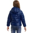 thumbnail image 2 of Aislor Girls Boys Long Sleeve Ultra Lightweight Jacket Coat Winter Warm Puffer Jacket Packable Hooded Coat 3-16 Dark Navy 9-10, 2 of 7