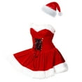 thumbnail image 4 of GDREDA Robe de Noël pour Femmes, Design Élégant de Fête d'Anniversaire avec Bretelles, Tenue Festive pour Femmes, Rouge, P, 4 of 7