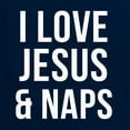 thumbnail image 6 of Wild Bobby I Love Jesus & Naps Inspirational/Christian Women Standard V-Neck Tee, Navy, X-Large, 6 of 6