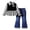 Black#9527, variant on Toddler Girls Outfit Set 2 Peice Clothes Set for Girl Long Sleeve Patchwork Tops Flared Jeans Cozy Kids Dailywear