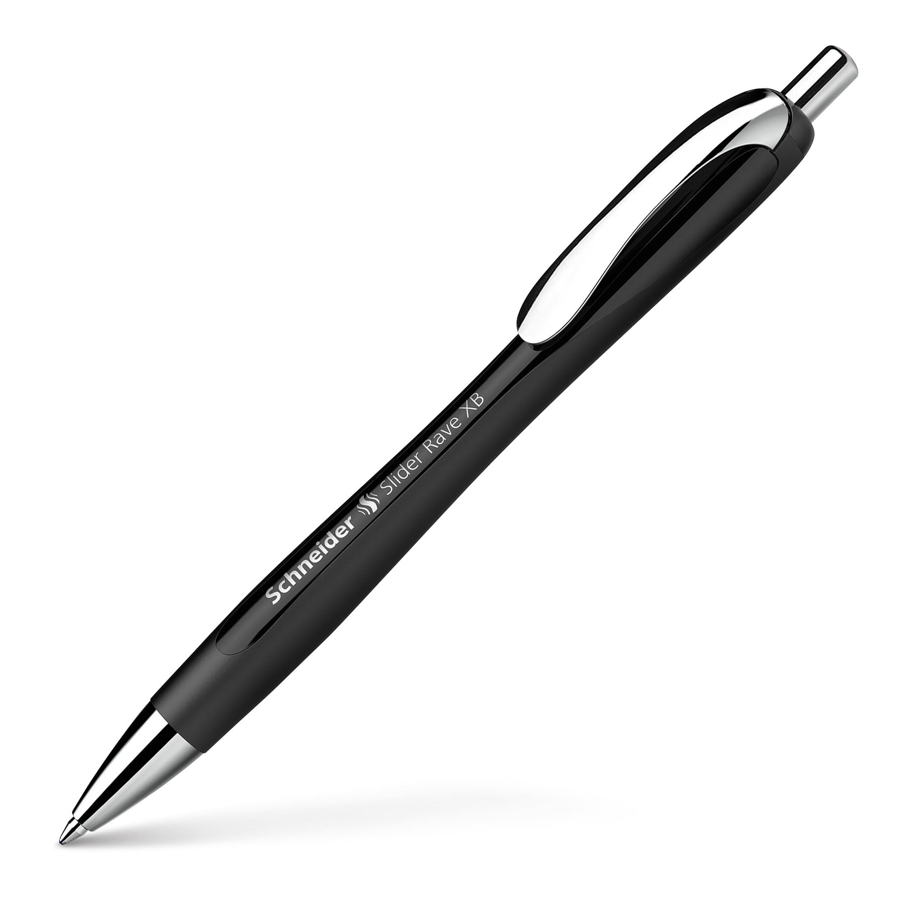Schneider Slider Rave XB Retractable Ballpoint Pens, Black Barrel/Blue Ink, Box of 5