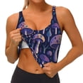 thumbnail image 3 of Uemuo Floral Hippie Mushrooms Pattern Women's Sports Bra - High Impact Support, Breathable, and Comfortable Athletic Bra for Running, Yoga, and Workouts, 3 of 9