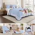 thumbnail image 6 of Quilts King Size Bedding Set, Blue Christmas Snowflakes Lightweight Quilted Comforter, Winter Xmas Cute Snowman Plaid Soft Reversible Bedspread Coverlet with Pillow Covers for All Season, 96" x 106", 6 of 9
