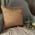 thumbnail image 3 of The HomeCentric Decorative Brown Pack of 2, 26"x26" (65x65 cm) Throw Pillow Covers, Velvet Textured, Lattice, Geometric Throw Pillows For Sofa, Geometric Modern Style - Geolattice Brown, 3 of 12