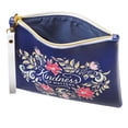 thumbnail image 3 of Women's Wristlet Clutch Zippered Pouch w/Wrist Strap Kindness Matters Floral Faux Leather, Blue, Slim Case Accessory for Cosmetics, Travel, Organization, 7.1" x 9.4", With Love, 3 of 3