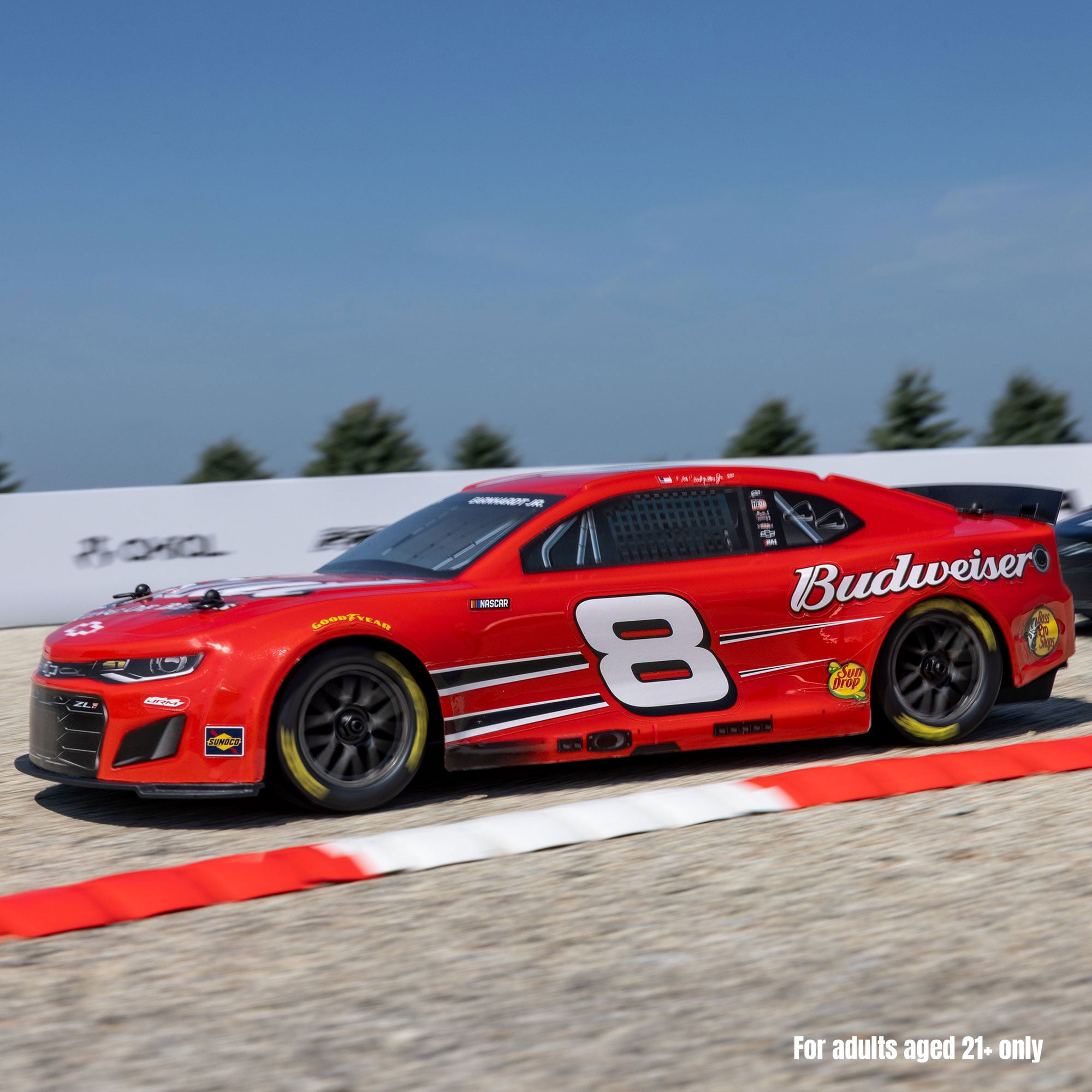 Losi 1/12 NASCAR RC Race Car Dale Earnhardt Jr. No. 8 Budweiser Chevrolet ZL1 2S AWD RTR Brushed On-Road Battery & Charger Included Red LOSF1122508