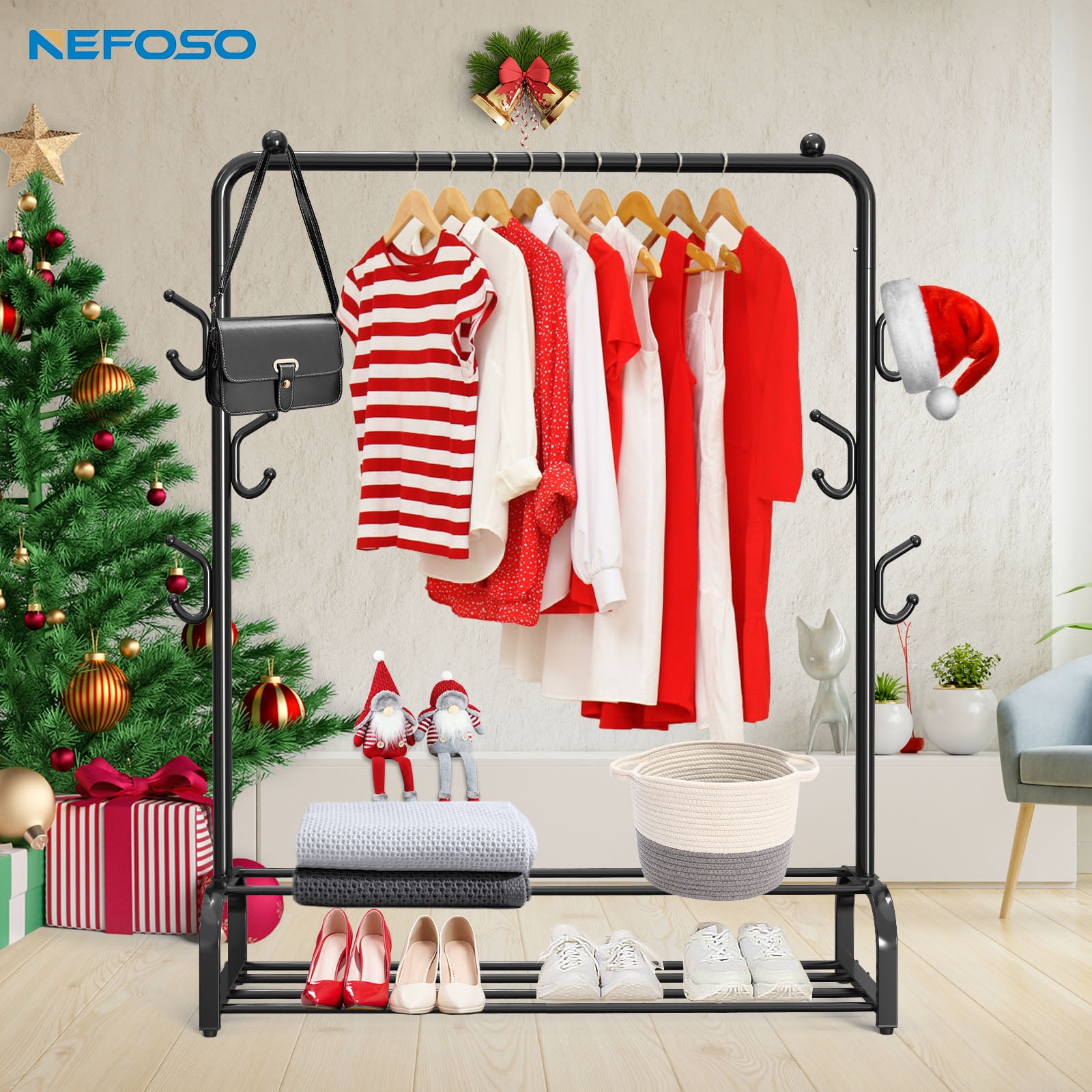 Neprock Clothing Rack with Shelves, Portable Wardrobe Closet for Hangi –  neprock