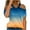 Gradient-Blue, variant on Oalirro Womens Summer Round Neck Off The Shoulder Tops Casual T Shirts Cut Out Puffy Short Sleeve Solid Color Blouses