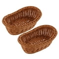 thumbnail image 2 of Zcyifa Plastic Baskets 2Pcs Plastic Baskets Imitation Rattan Woven Baskets Kitchen Storage Baskets, 2 of 10