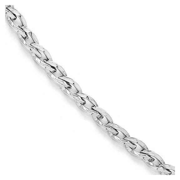 Leslie's Real 10kt White Gold Polished Link Bracelet; 7.5 inch; Lobster (Fancy) Clasp; for Adults and Teens; for Women and Men