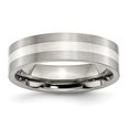thumbnail image 1 of Incrustation en Argent Sterling Titane de 6 mm Bande Brossée Plate&44; Taille 8,5, 1 of 1