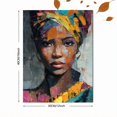 thumbnail image 3 of Qisvanset African Woman Portrait Oil Painting Canvas Wall Art 15.75x11.81 INCHES, 3 of 8