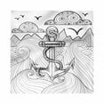 thumbnail image 1 of Anchor Decorative Satin Napkins Set of 4, Zentangle Style Ocean and Clouds Hand Drawn Arrangement Marine Theme, Square Fabric Party & Dinner Napkin, 12", Black and White, by Ambesonne, 1 of 2