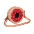 thumbnail image 3 of Bolsa en forma de DONA CON CHISPAS, Diseño de Comida, Pan Dulce, Bandolera para Mujer, Cross-Body, Correa Ajustable, Color Rosa, Moda Kawaii, Novedoso y Encantador (Bolsas para Mujer)., 3 of 5
