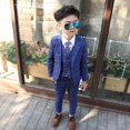 thumbnail image 2 of Trajes de fiesta de boda para bebés, chaqueta, chaleco, pantalones, trajes formales para niños, vestido de bautismo, conjunto de ropa para ceremonia adolescente, 2 of 5