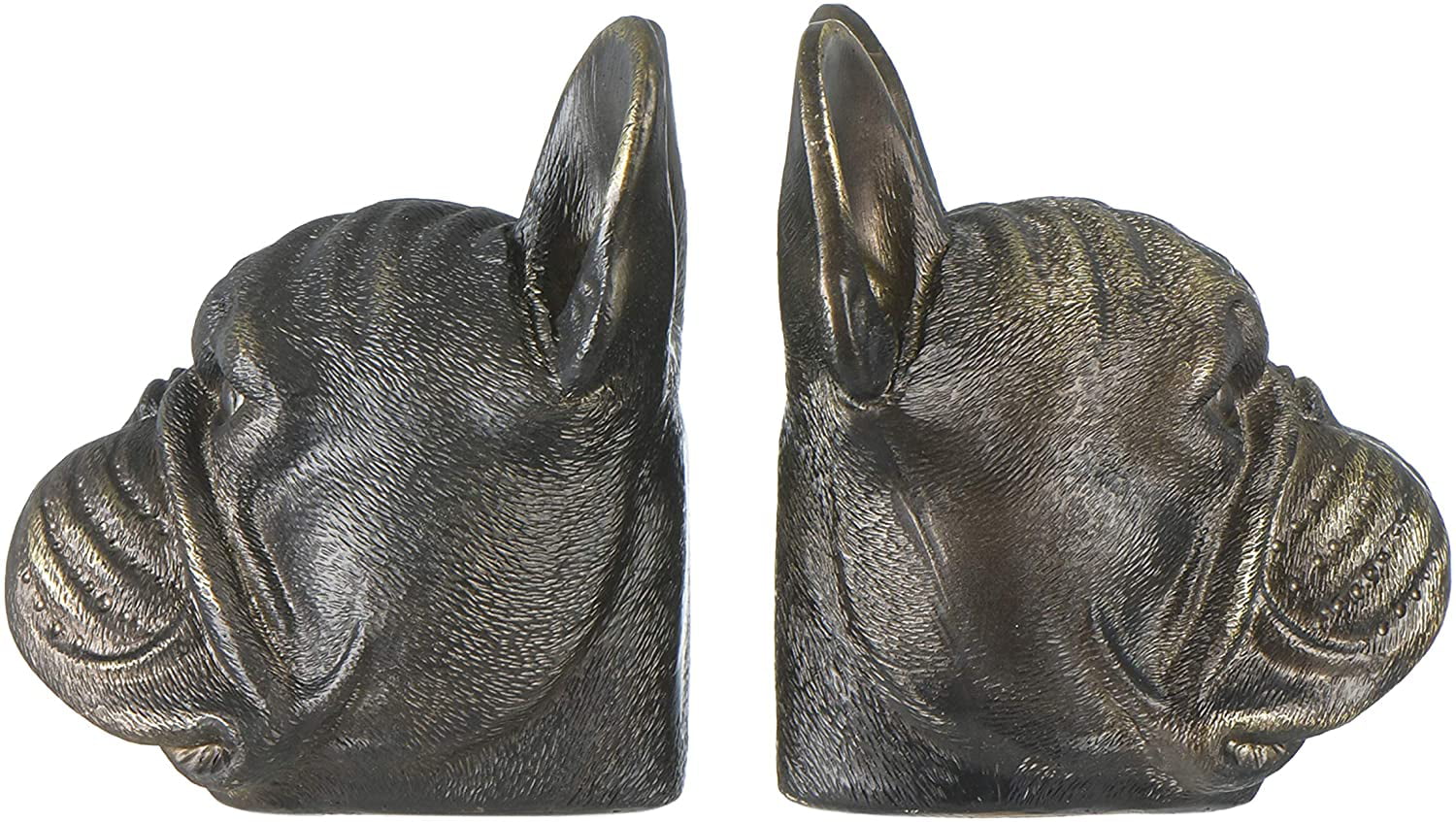 Set of 2 Bookends Creative Co-Op Resin Antique Bronze Dog